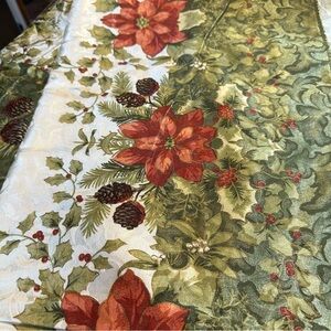 Poinsetta table cloth Christmas entertaining